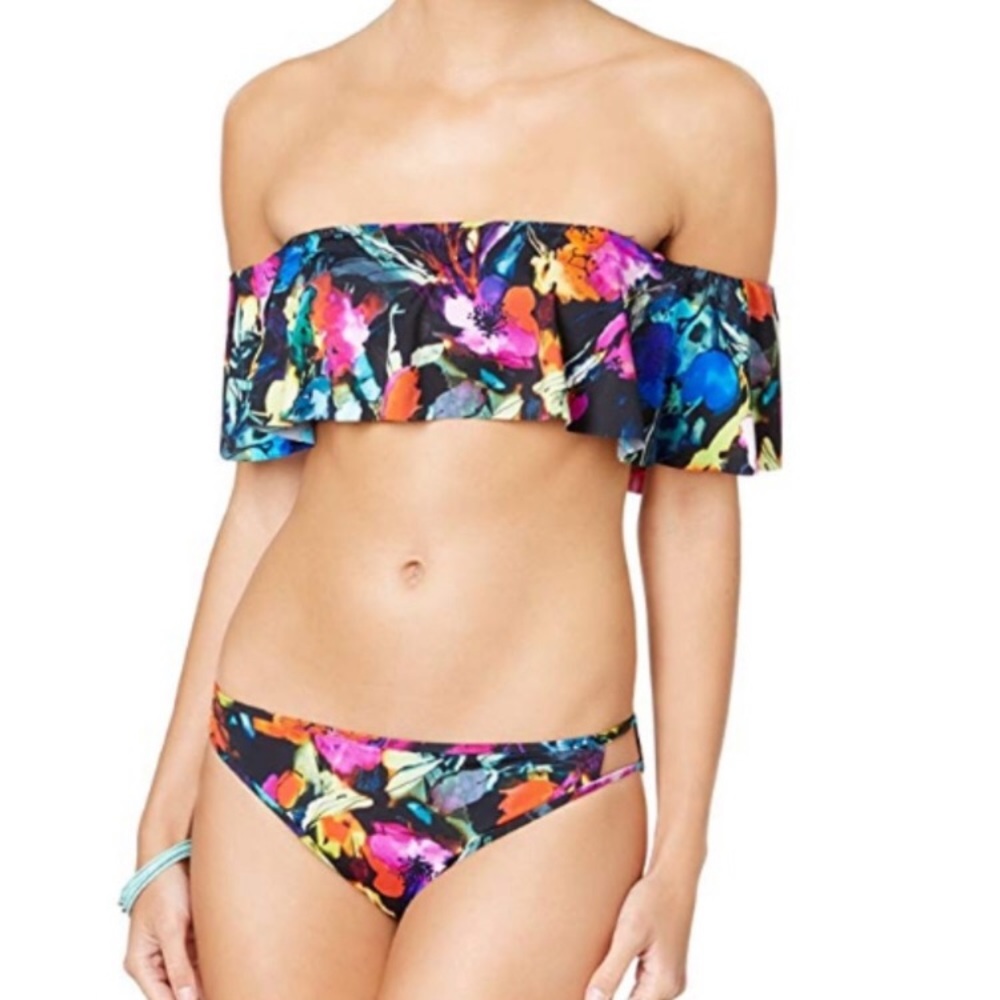 Bar III Painted Posies Printed Bikini